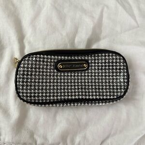 Betsey Johnson Houndstooth Sequin Bag w/ Gold Hardware black white bling